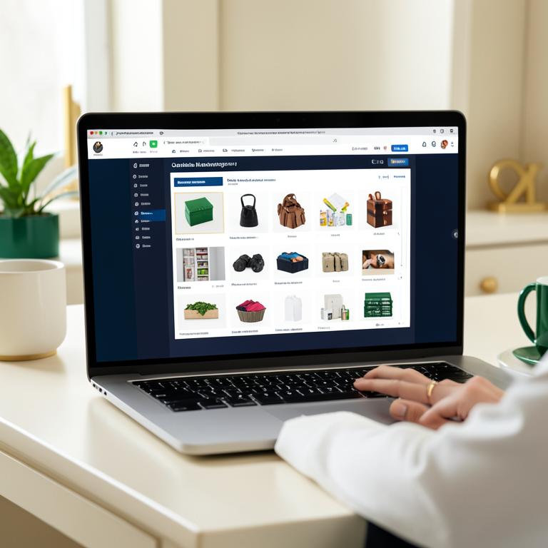 Generic online store management workspace with product collections